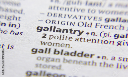 Gallantry word or phrase in a dictionary.