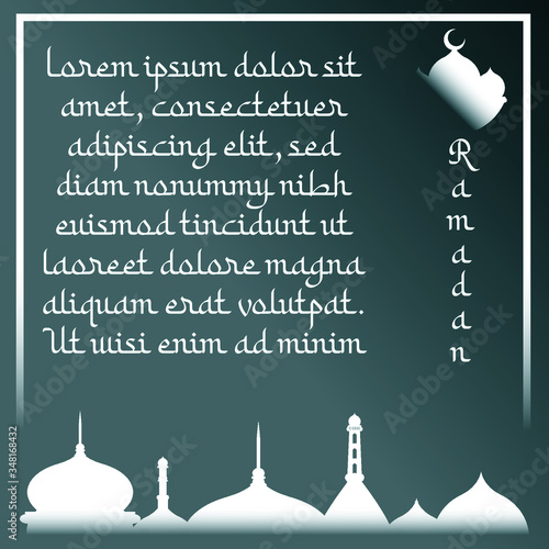 beautiful ramadan kareem greeting card design with mandala art