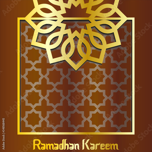 beautiful ramadan kareem greeting card design with mandala art