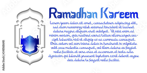 beautiful ramadan kareem greeting card design with mandala art