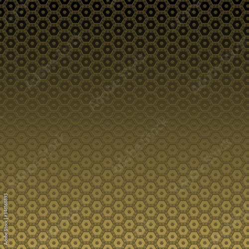 Gold pattern illustration, bas-relief effect with repeated geometric shapes covering the background. Design for motifs, web, wallpaper, digital graphics and artistic decorations.