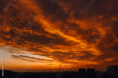 Magical, rich and colorful sunset © velitchenko