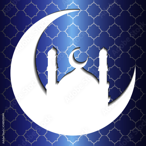 Islamic Ramadan wish card background vector illustration.