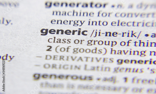 Generic word or phrase in a dictionary.