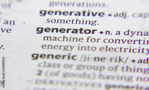 Generator word or phrase in a dictionary.