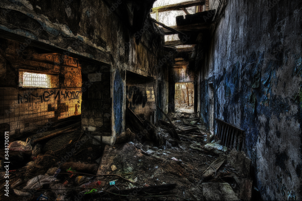 Old, dirty and beautiful abandoned corridor Old, dirty and beautiful abandoned corridor