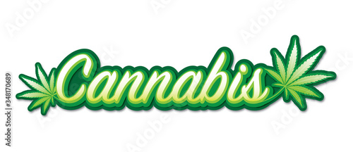 CBD oil and of  Cannabis essence oil drop typography design logo design