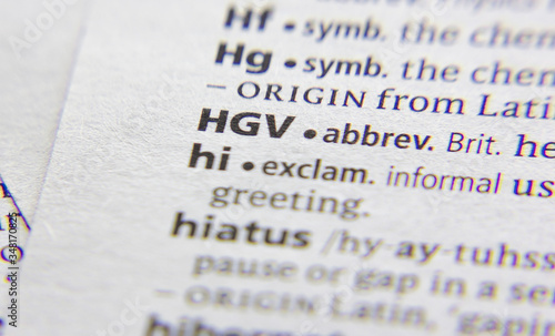 HGV word or phrase in a dictionary.