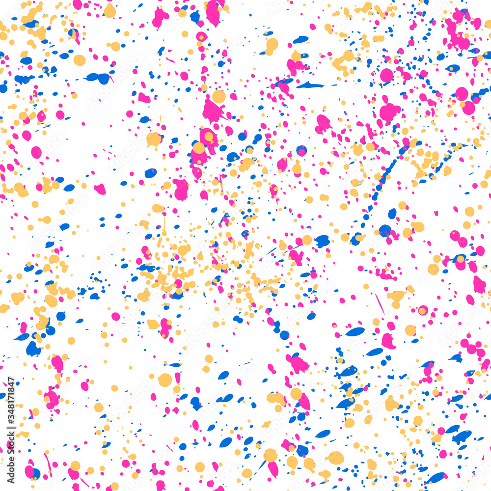 Colorful paint spatters texture seamless pattern