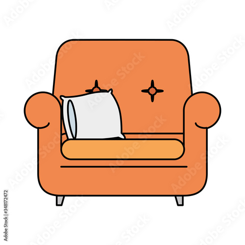 sofa livingroom forniture isolated icon vector illustration design