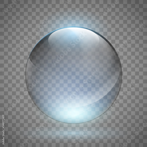 Crystal or glass empty ball. Vector illustration