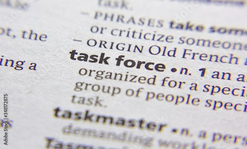Task force word or phrase in a dictionary.
