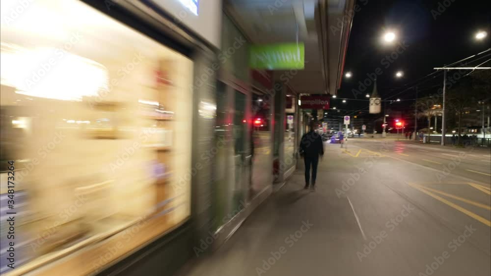 Hyperlapse/Timelipse in zurich city at night