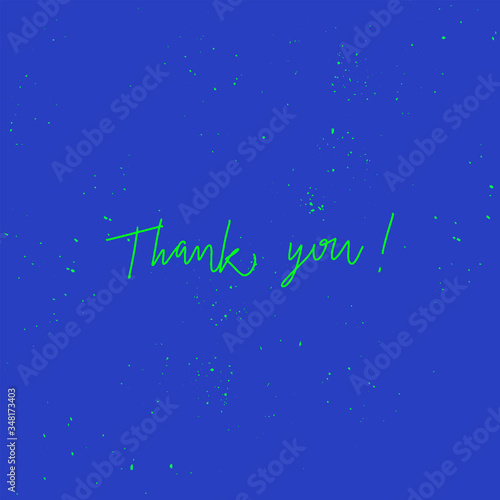 Thank you hand lettering with green watercolor splatters