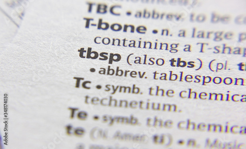 tbsp word or phrase in a dictionary.