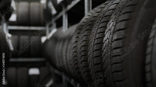 Tire storage place with tire rack