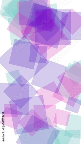 Multicolored translucent hexagons on white background. Vertical image orientation. 3D illustration