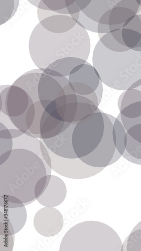 Translucent circles on a white background. 3D illustration