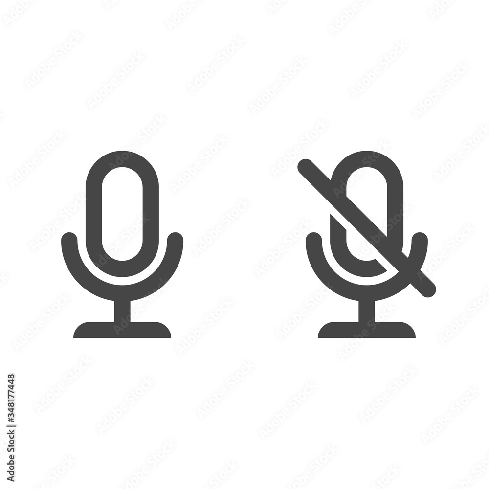 Microphone icon. Vector illustration isolated on white background. Microphone icon. Vector illustration isolated on white background.