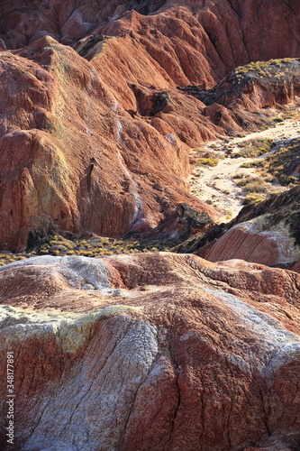 Spirit-Monkey-View-Sea landform from Colorful-Sea-of-Clouds Observation Deck. Zhangye Danxia-Qicai Scenic Spot-Gansu-China-0866