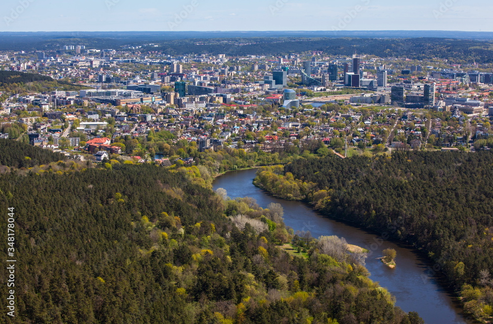 Vilnius on the background of the Neris river