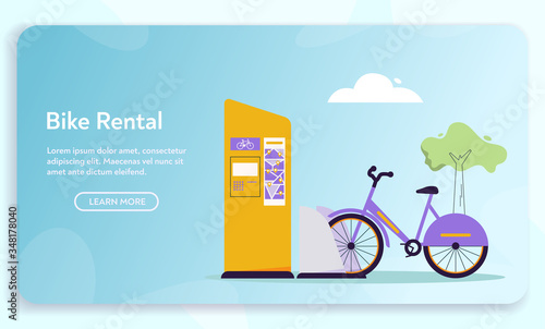 Vector banner illustration of urban eco transport