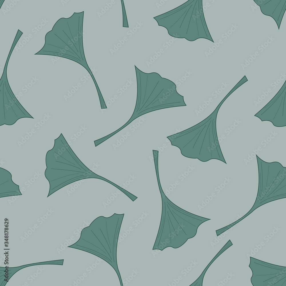 A simple seamless pattern of abstract leaves.