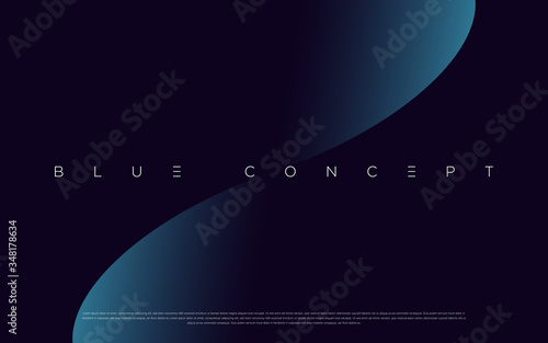 Minimalist deep blue premium abstract background with luxury geometric dark shapes. Exclusive wallpaper design for poster, brochure, presentation, website etc. - Vector EPS