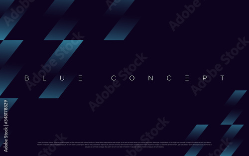 Minimalist deep blue premium abstract background with luxury geometric dark shapes. Exclusive wallpaper design for poster, brochure, presentation, website etc. - Vector EPS