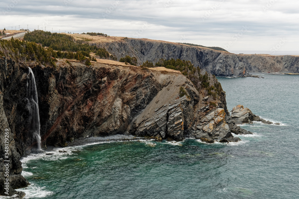 Beautiful cliffs along the rugged Newfoundland and Labrador coastline.