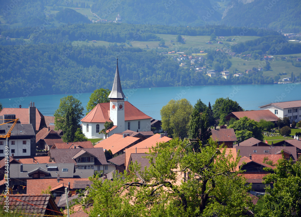 Das Dorf Sigriswil bei Thun, Kanton Bern