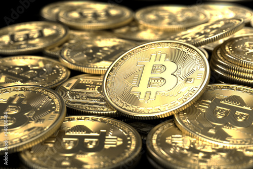 Bitcoin gold coins background