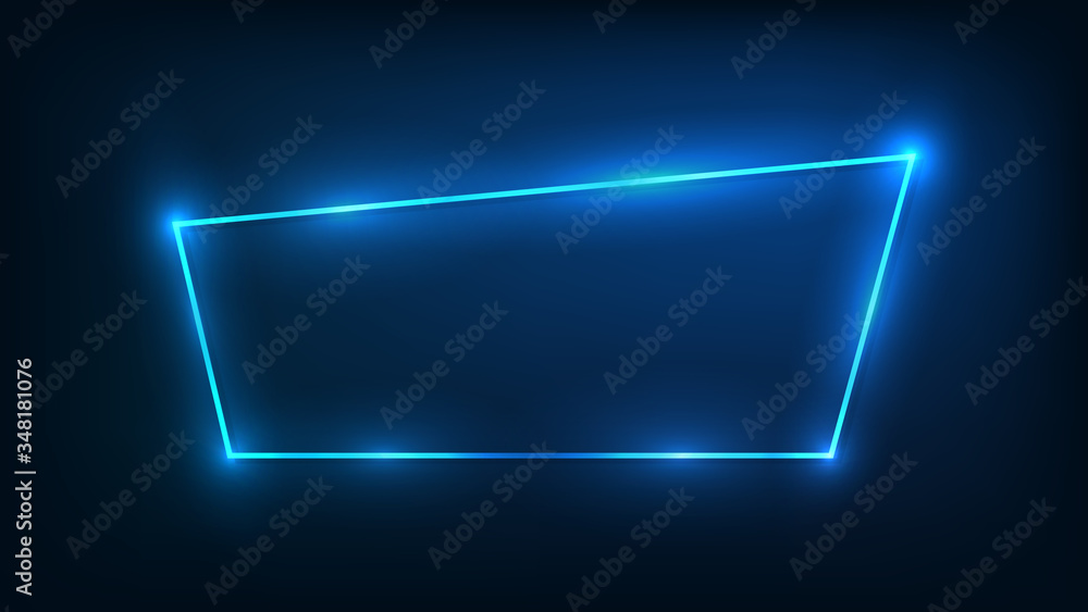 Neon frame with shining effects 