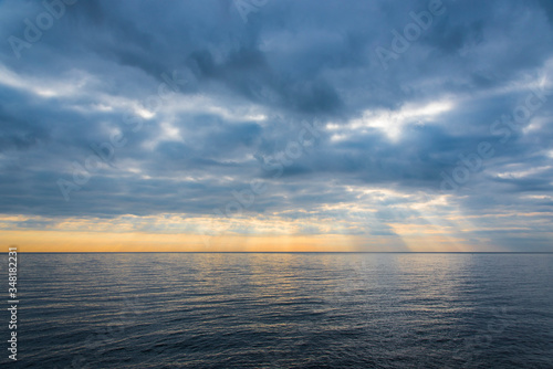 Scenes of dawn on the Mediterranean Sea