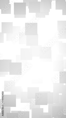 White abstract background. Misty backdrop with grey squares. 3D illustration