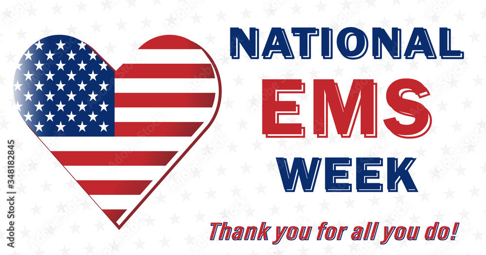 Vector illustration for the national emergency week, traditionally celebrated in May, and serves as a thank you to its people who save lives. All elements are isolated.
