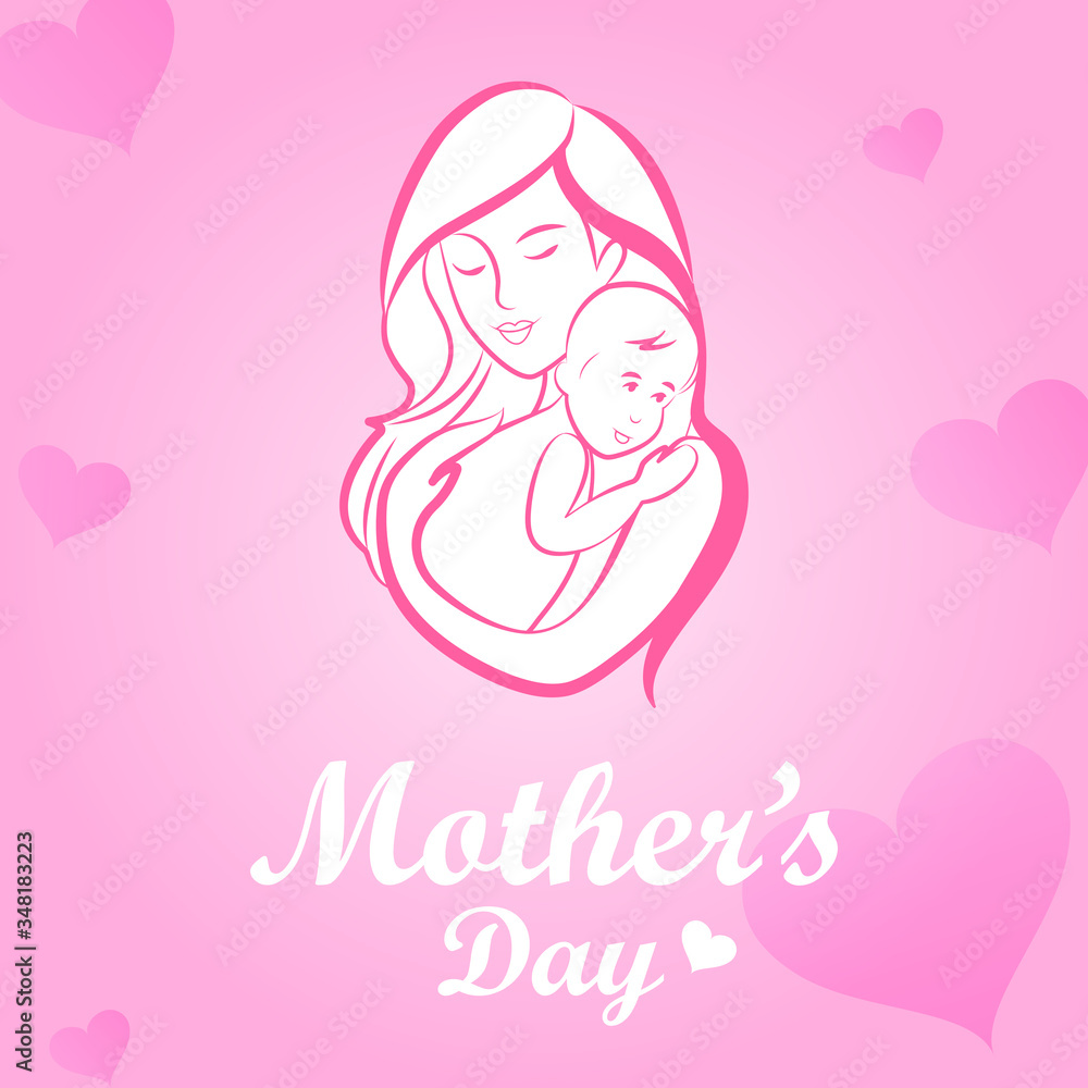 Happy Mother's Day celebration greetings background template design for banner or card in vector