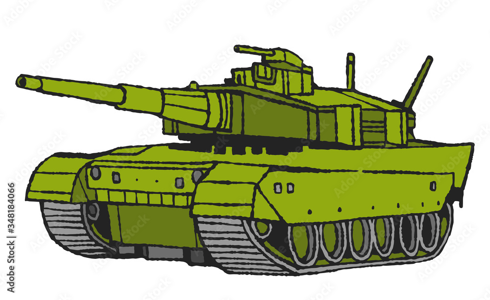 戦車 戦闘車のイラストです 軍事兵器 日本では自衛隊にて国防のために使用されています Stock Illustration Adobe Stock