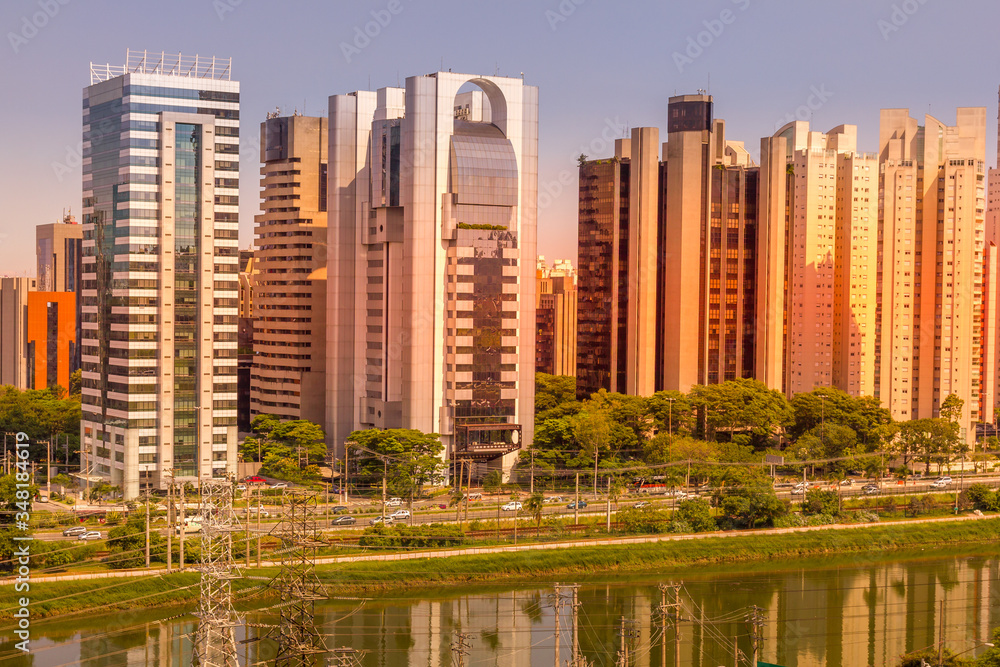 Obraz premium View of Sao Paulo and the river, Brazil