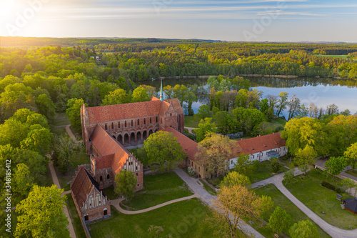 Altes Kloster Chorin in Brandenburg zum Sonnenuntergang photo