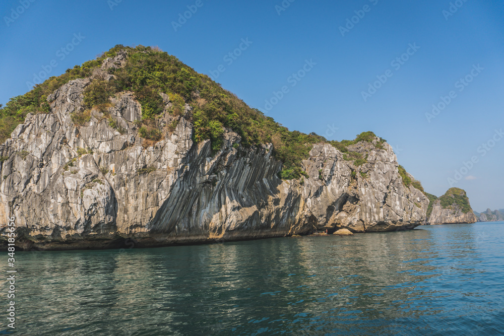Beautiful View Of Rock Island In Halong Bay, Vietnam Asia