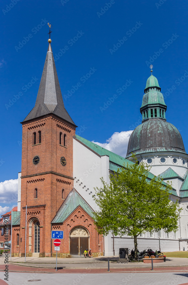 Front of the historic Dom church in Haren, Germany