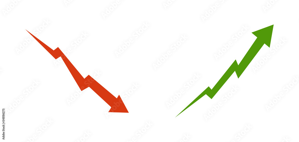 Arrow up and down in flat style, isolated icon. Vector illustration