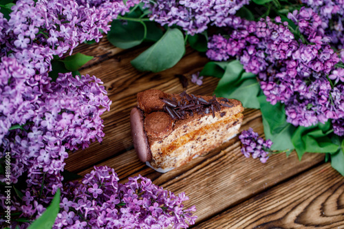 lilac sweets cake wood