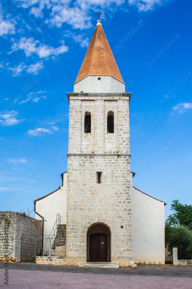 The church and monastery of St Francis in Krk town on the island Krk in Croatia