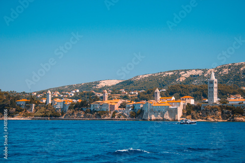 Fototapeta Naklejka Na Ścianę i Meble -  Picturesque coastal view of Rab town on Rab island in Croatia