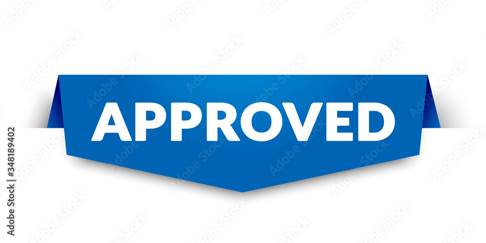 Vector Illustration Blue Approved Label For Web Shop Vector Illustration Blue Approved Label For Web Shop