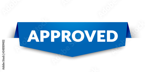 Vector Illustration Blue Approved Label For Web Shop