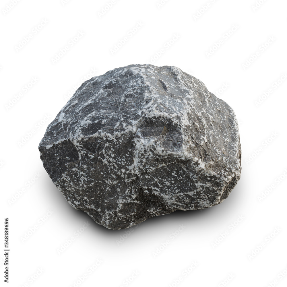 Obraz premium Big granite stone, rock isolated on white background, with clipping path