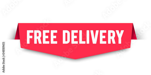 Free Download Vector Illustration Free Delivery Label. Modern Web Banner Design. - GFXLoad
